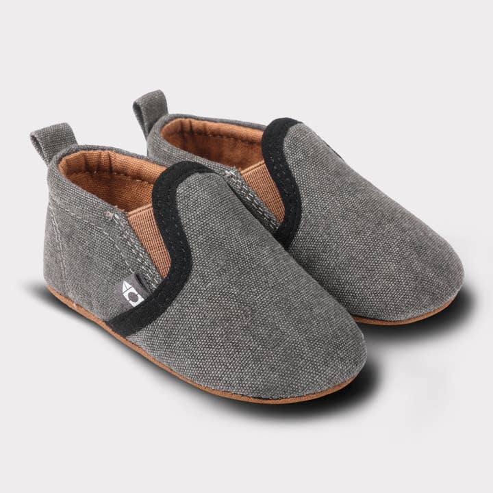 Charcoal Brown Rascal Soft Sole Boys Slip-On Crib Shoe for wholesale on Faire9
