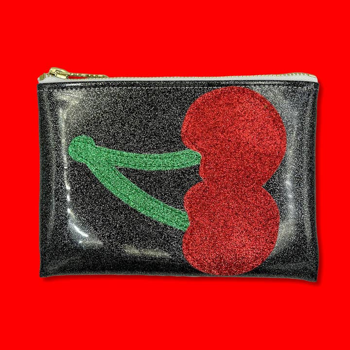 🍒✨ Kersen Glitter Clutch – Retro & Leuk! ✨🖤 voor wholesale door Julie Mollo!