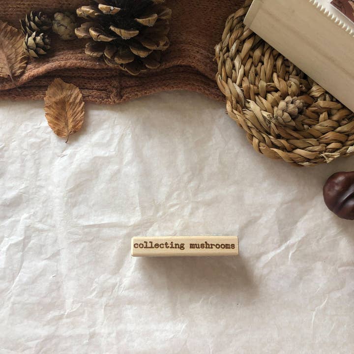samesjournal - Wholesale Decoratieve stempel - Houten postzegel voor het verzamelen van paddenstoelen, herfst, stamper, laserstem