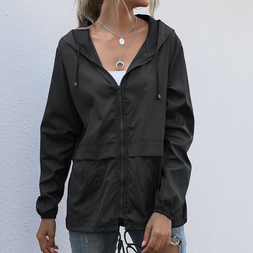 Rosa Clothing - Wholesale Jacket - Women's - Zip waterproof raincoat lightweight hoodie jacket0