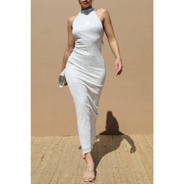 Esmeray Clothing - Wholesale Dress - Women's - SEQUIN SHINE STATEMENT DRESS