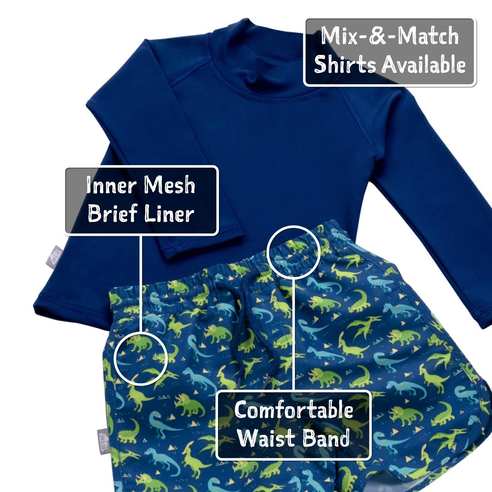 Jan & Jul - Wholesale Swim Shorts - Kids - Dinoland | UV Swim Shorts6