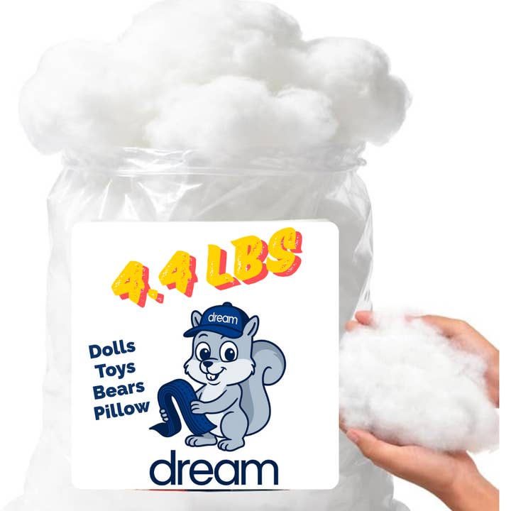 Soft Pillow Fiber Fill Stuffing 4.4 lbs for Crafts & Toys for wholesale by Dream Trimming Goods LLC