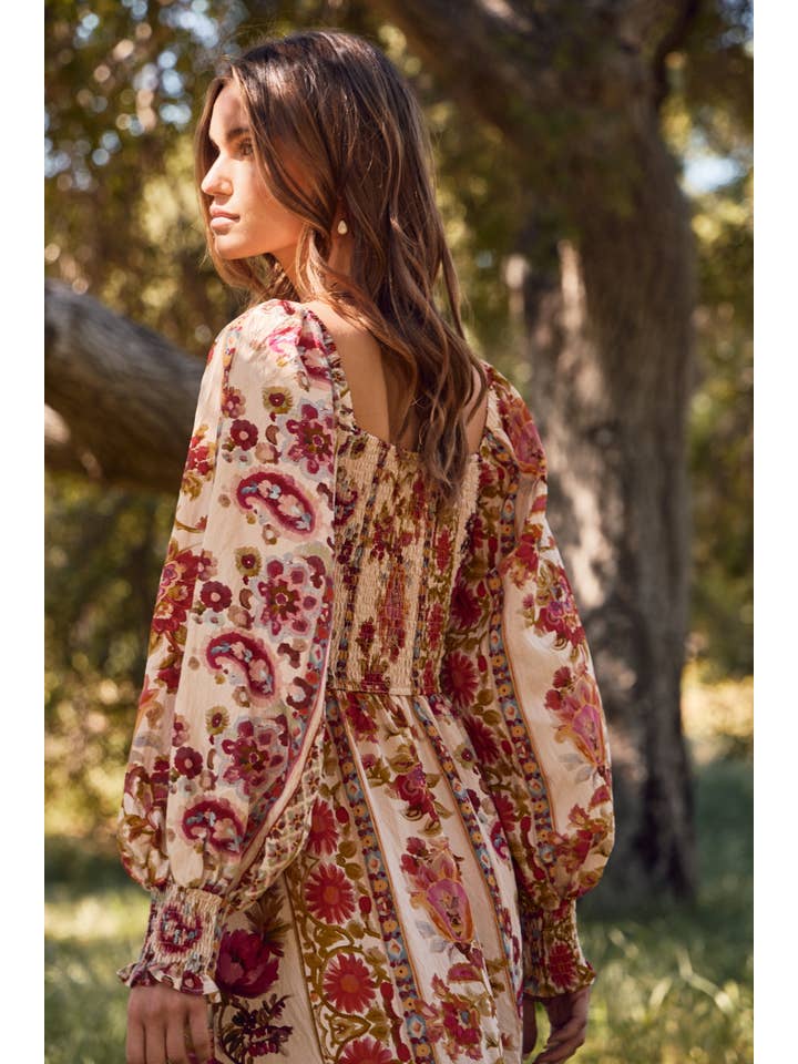 Oddi - Wholesale Dress - Women's - Floral Printed Bohemian Maxi Dress4