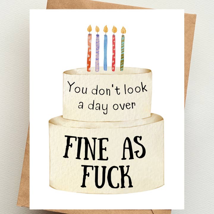 Fine as Fuck Greeting Card for wholesale by Dash of Sass Studio