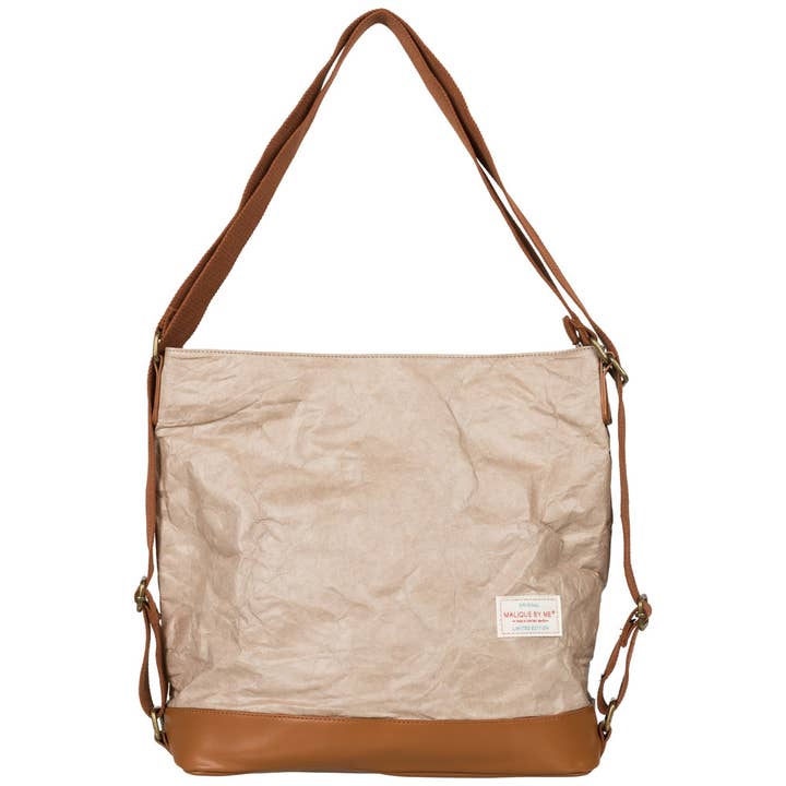 Waxed Paper-ryggsäck taupe för wholesale av Malique By Me