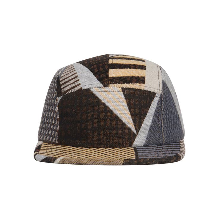 HATPHILE - Wholesale Flat Brim Cap - Unisex - Hatphile Random Patch Jacquard 5 Panel Hat Camp Cap