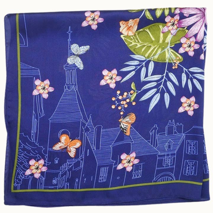 Olive & Pique - Wholesale Scarf - Unisex - "So Silky" Satin Neckerchief Scarf, Versatile, Blue