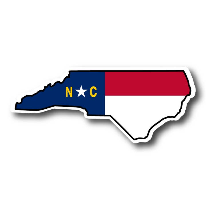 House of Swank Clothing - Wholesale Sticker - NC Flag State Outline Sticker