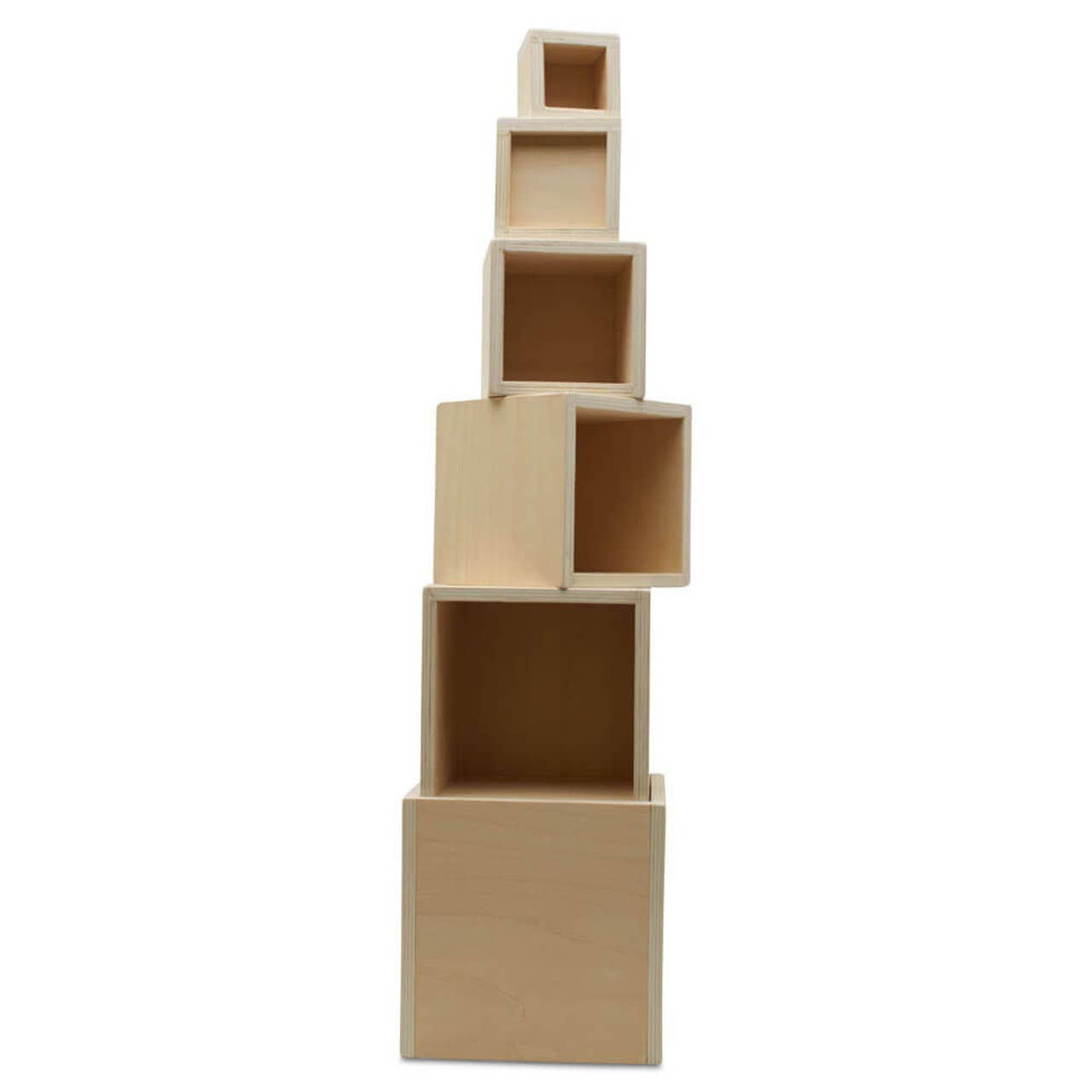 Woodpeckers Crafts - Wholesale DIY Craft Kit - Wooden Nested Stacking Boxes, Set of 63