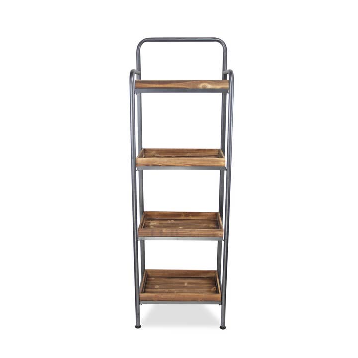 Cheungs Home Decor - Wholesale Free Standing Shelf - Gossam 4 Tier Metal Framed Wood Shelf