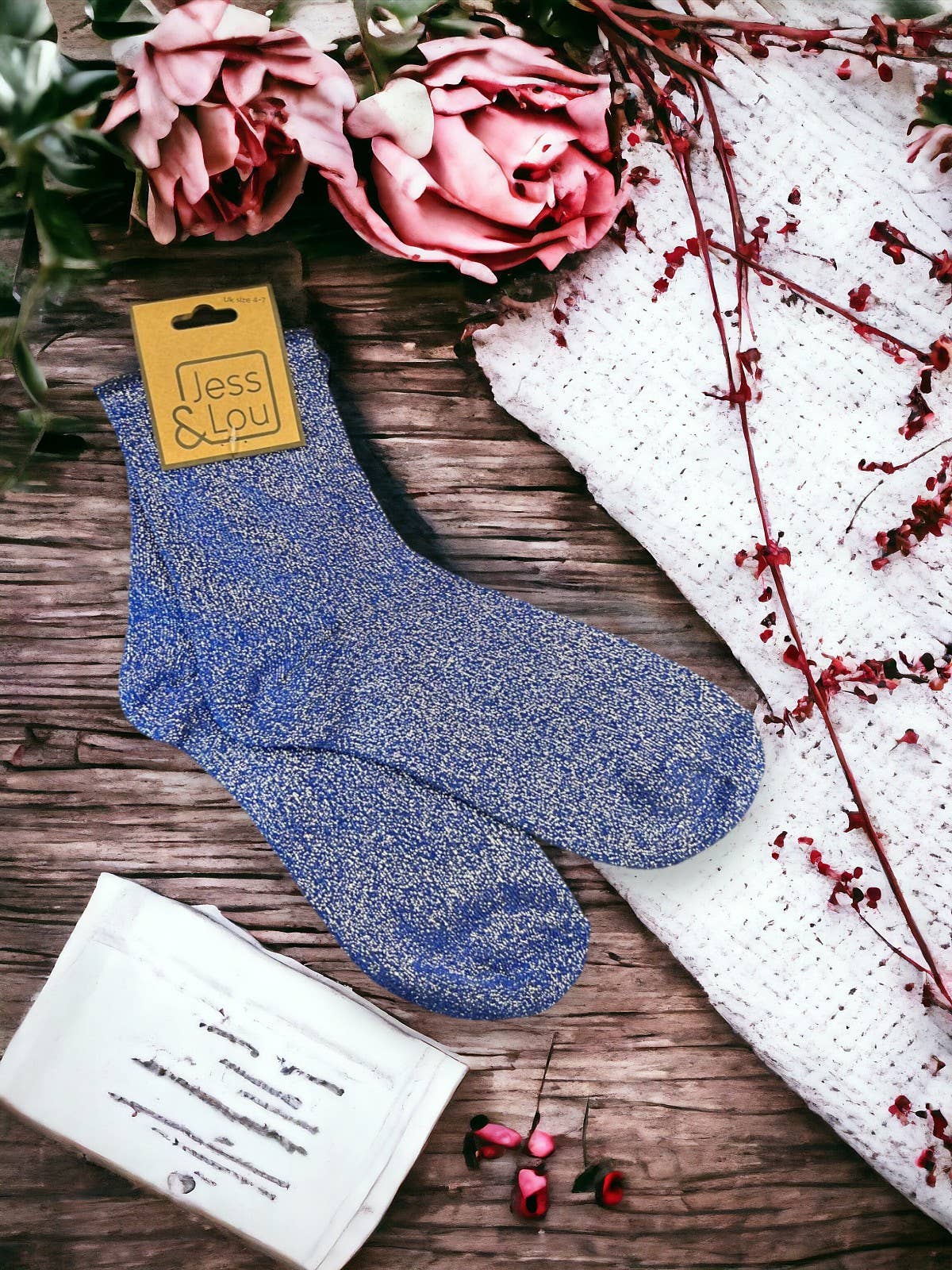Jess & Lou – Großhandel Socken - Unisex – Elegante Schuhe – Glänzende Lurex-Socken3