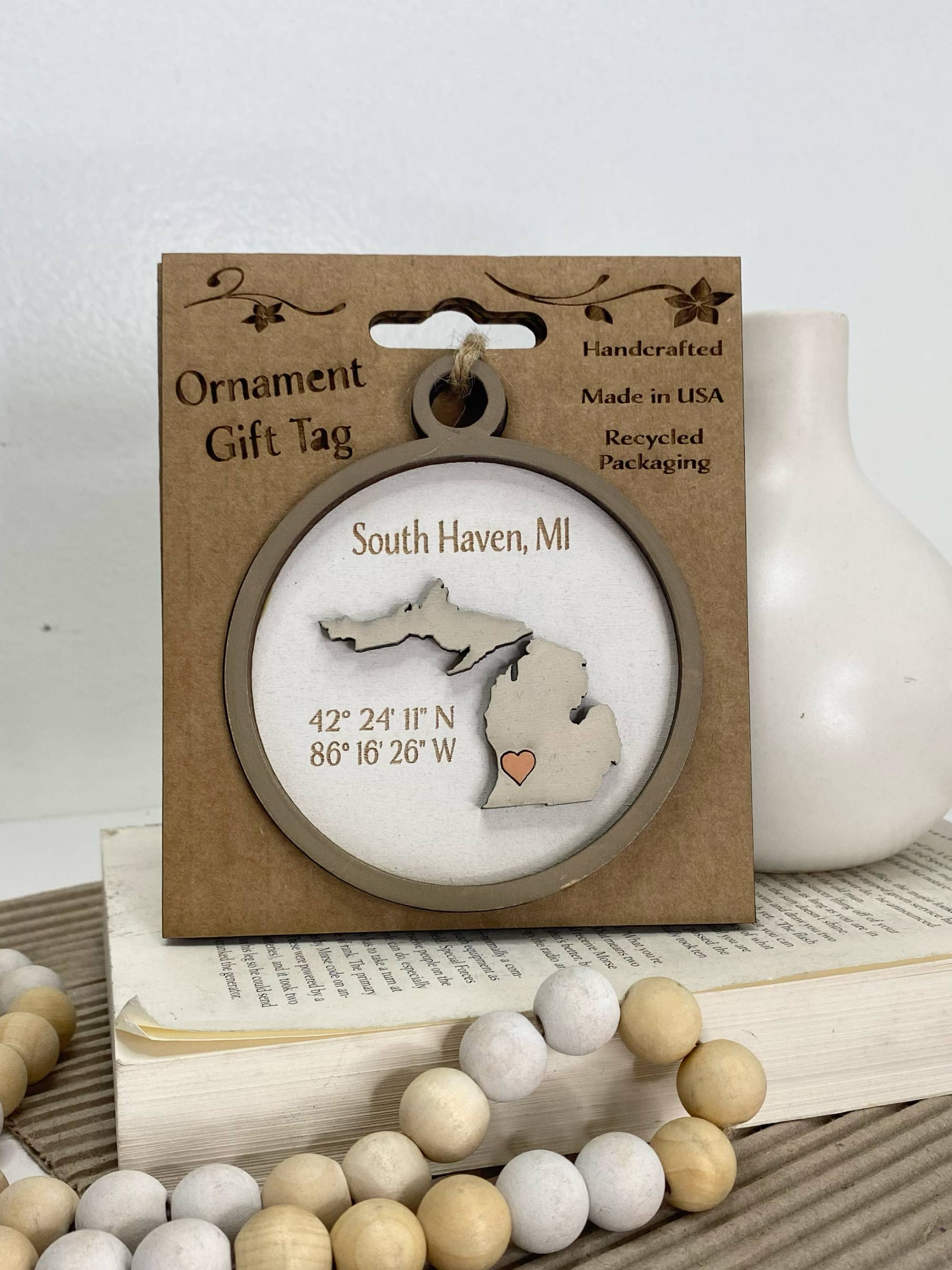 Pine Designs - Wholesale Ornament - Ornament - "Any" City/State Wood Ornament or Gift Tag5