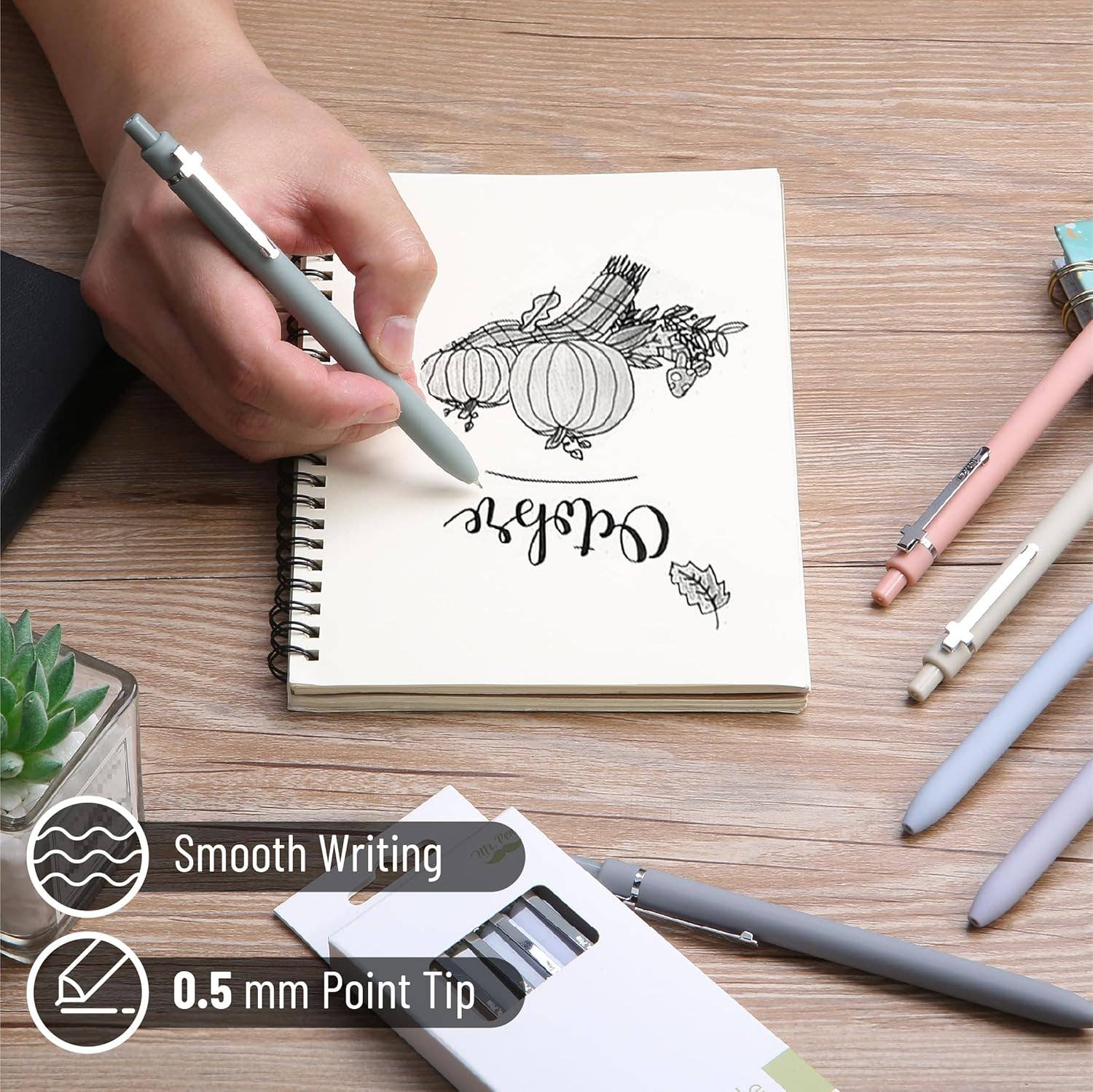 Mr. Pen - Wholesale Pen - Mr. Pen- Retractable Gel Pens for Journaling, 6 Pack, 0.52