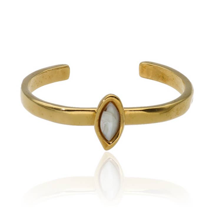 Pulseira Rígida Muriela Banhada a Ouro 24k por atacado de Las Joyas de Amanda