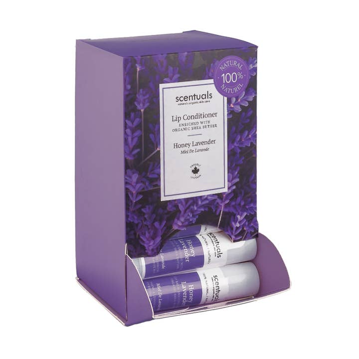 Honey Lavender Lip Conditioners (Display of 24) for wholesale by Scentuals Natural & Organic Skin Care