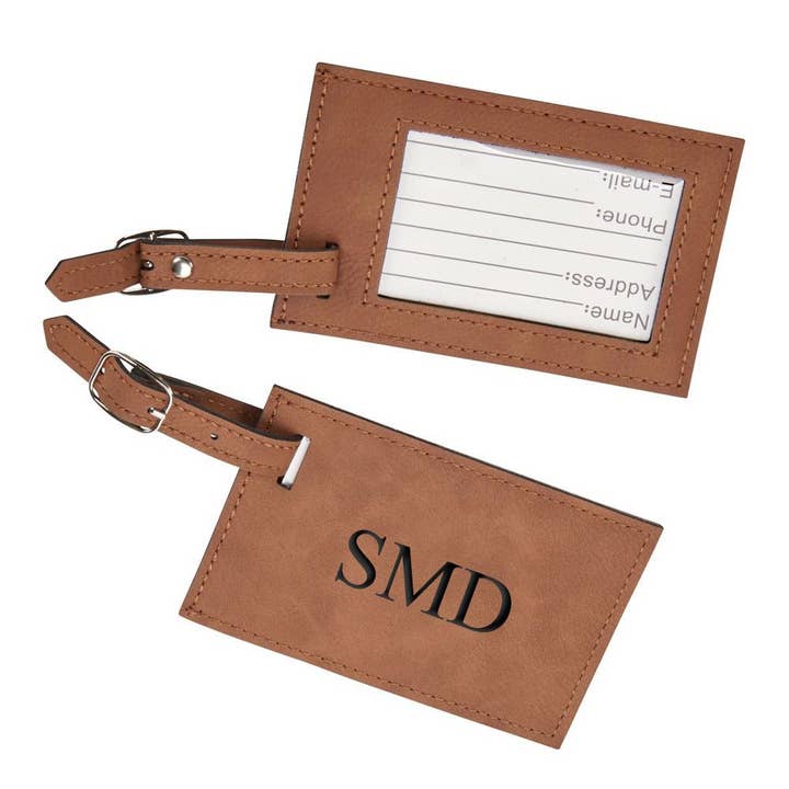 Creative Gifts International Inc. - Wholesale Luggage Tag - Leatherette Luggage Tag, Caramel 2.75" X 4.375"2