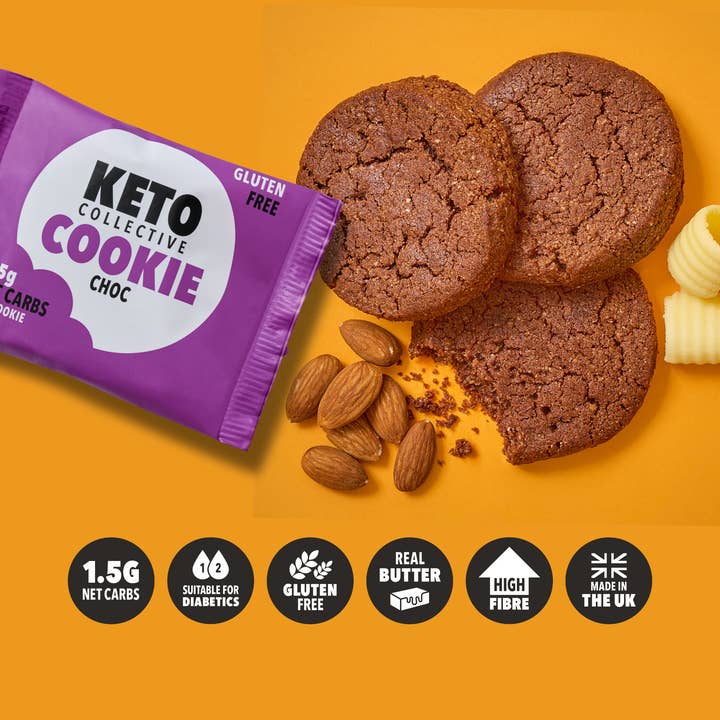 Keto Collective – Engroshandel Cookie – KETO COOKIES - CHOK 1,5g NETTO KULHYDRATER - 30g COOKIE x12