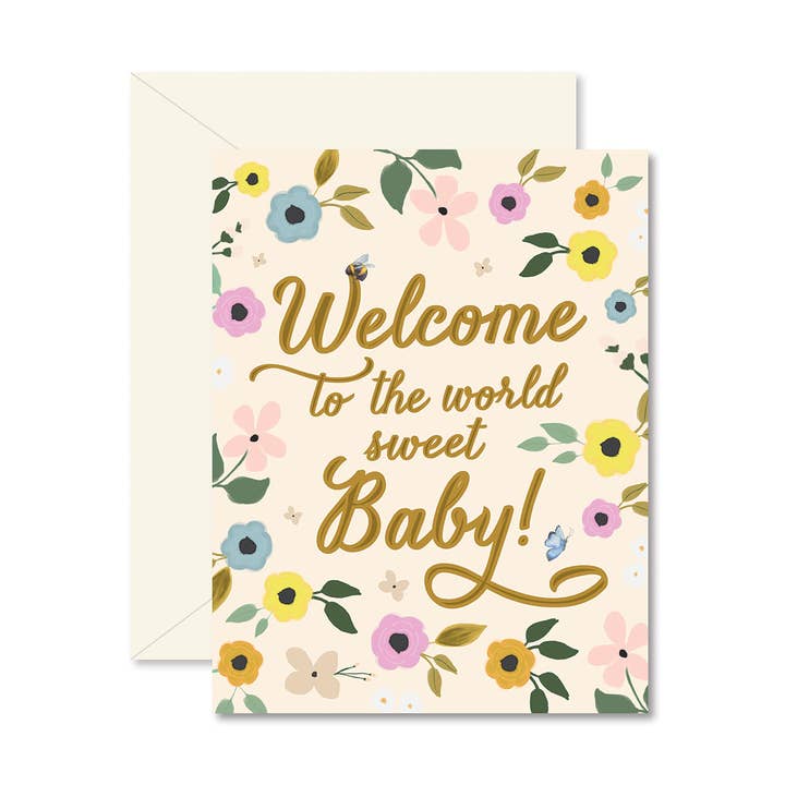 Ginger P. Designs - Wholesale Baby card - Welcome Sweet Baby Greeting Card0