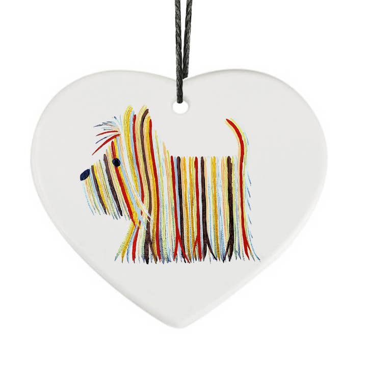 Wheaten Scottish Terrier Keramisk hjärta dekoration för wholesale av The Hector Company