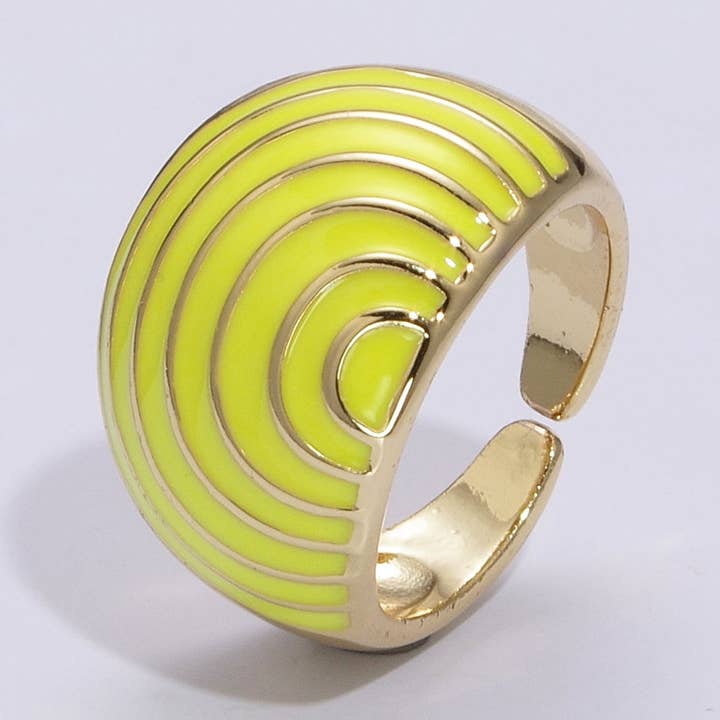 Enamel Rainbow Dome Ring for Women in Gold Chunky Bold Enamel Ring Signet Statement Ring y2k Jewelry and other Purchase Wholesale enamel rings. Free Returns & Net 60 Terms on Faire trending on Faire.