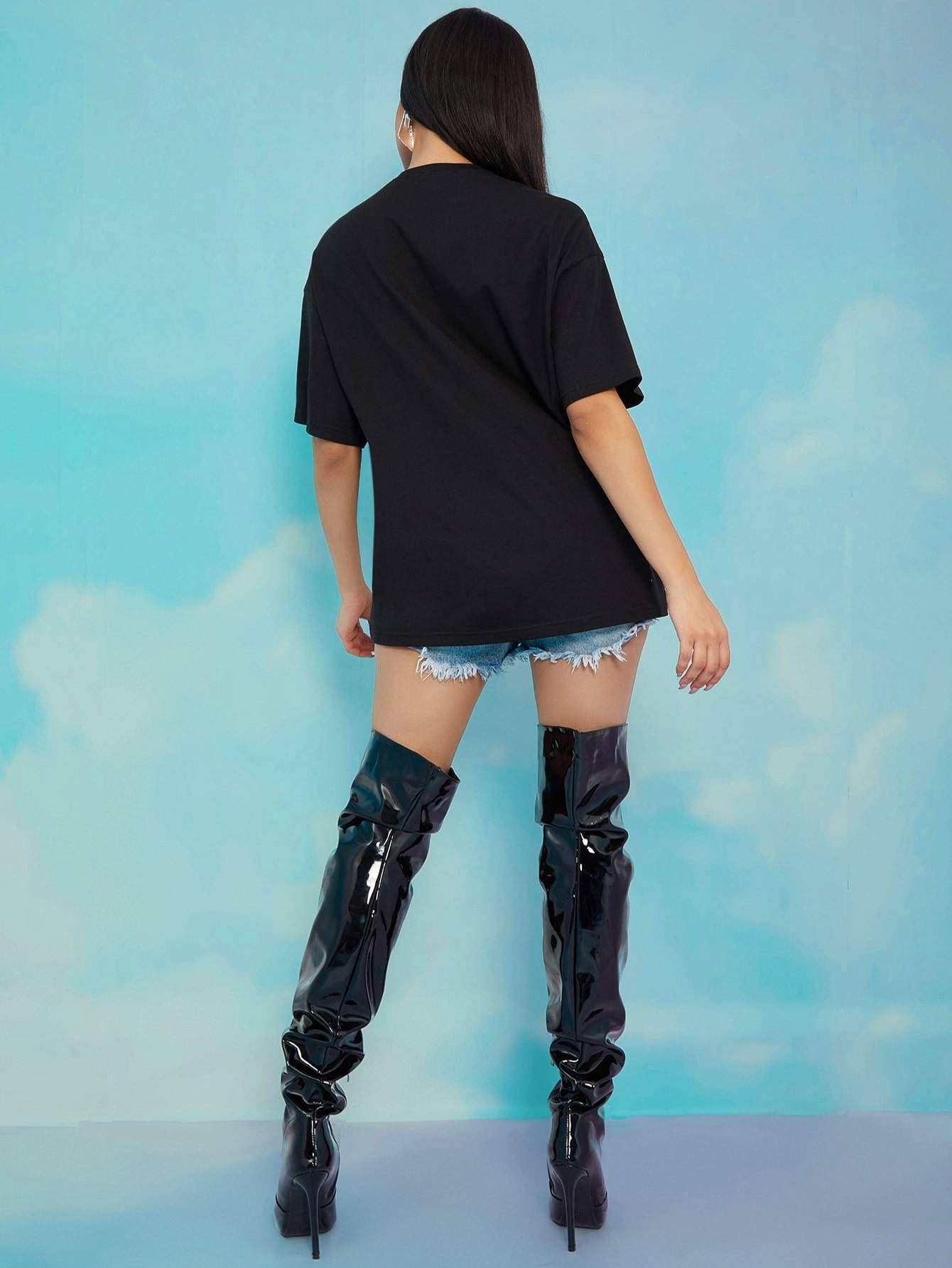 Fashion Combination – Großhandel Bluse – Damen – Coolane Brief- & Auto-Print-T-Shirt5