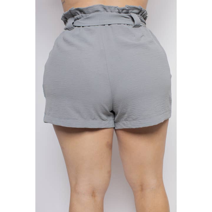 Curve Market - Wholesale Shorts - Women's - PLUS SIZE PAPERBAG WAIST SHORTS2