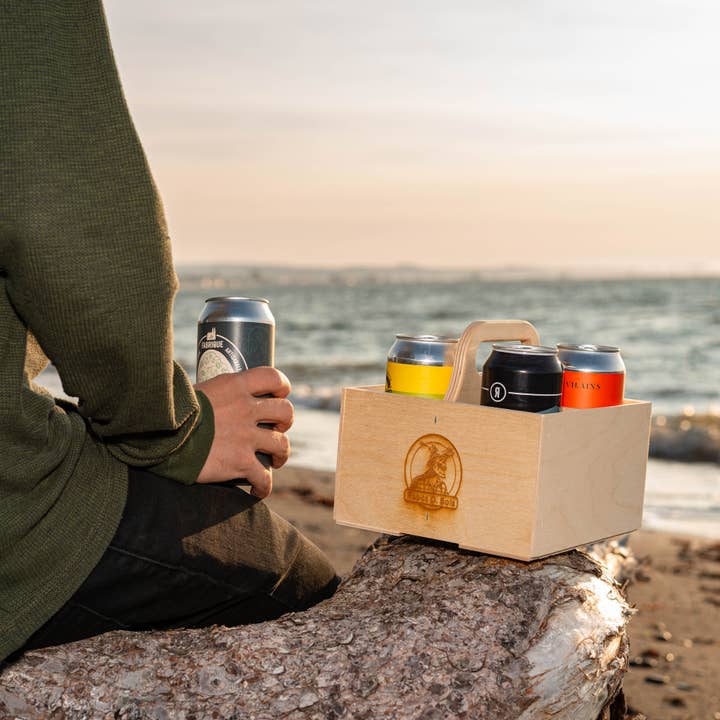 Caisse en bois pour bouteilles et canettes format écono pour la vente par Printink Canada