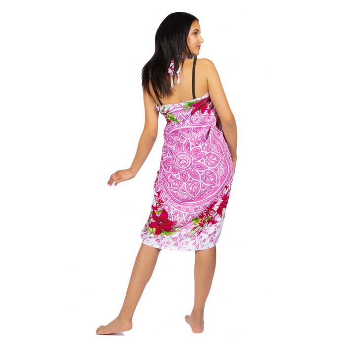 Suzie Blue Canada - Wholesale Swim Cover Up - Women's - Mandala & Flower Print Rayon Sarong