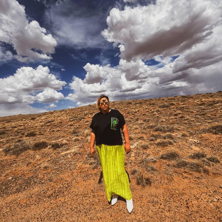 Alien Graphic Tee – Handmade Funky Boho Streetwear for wholesale by The Modern Alien