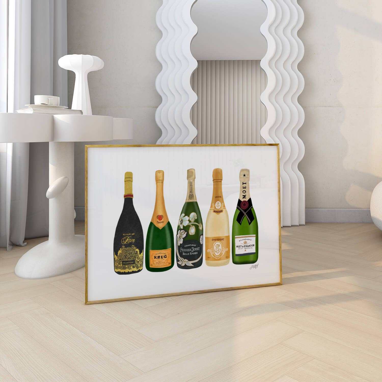 Lindsey Kay Collective - Wholesale Art Print - Champagne Bottles Illustration - Art Print6