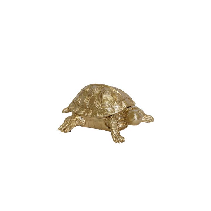 Housevitamin bv - Wholesale Decorative Box - Ornament - Turtle Box - Polyresin - Gold - 15.5x13.5x7.5cm