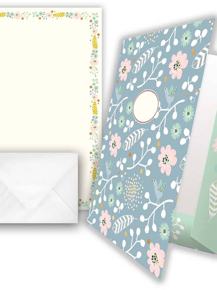 skrivepapir - Design: blomster (pastell) for engroshandel hos Acte tre US/UK