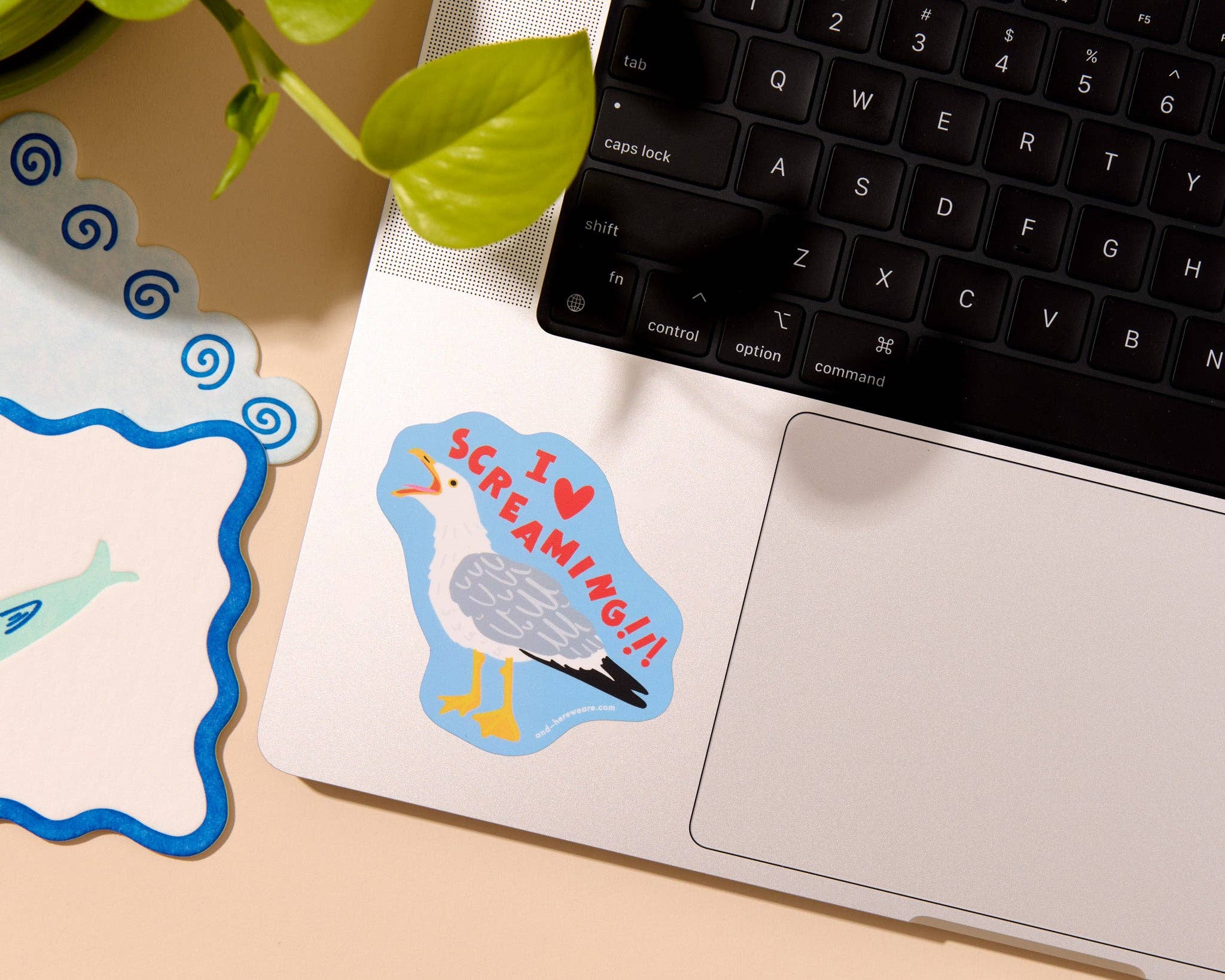 And Here We Are – wholesale Sticker – I Heart Screaming Seagull Vinyl Sticker - Made in USA - Ocean, Seaside - Stocking stuffer, Holiday, Gift Guide 1