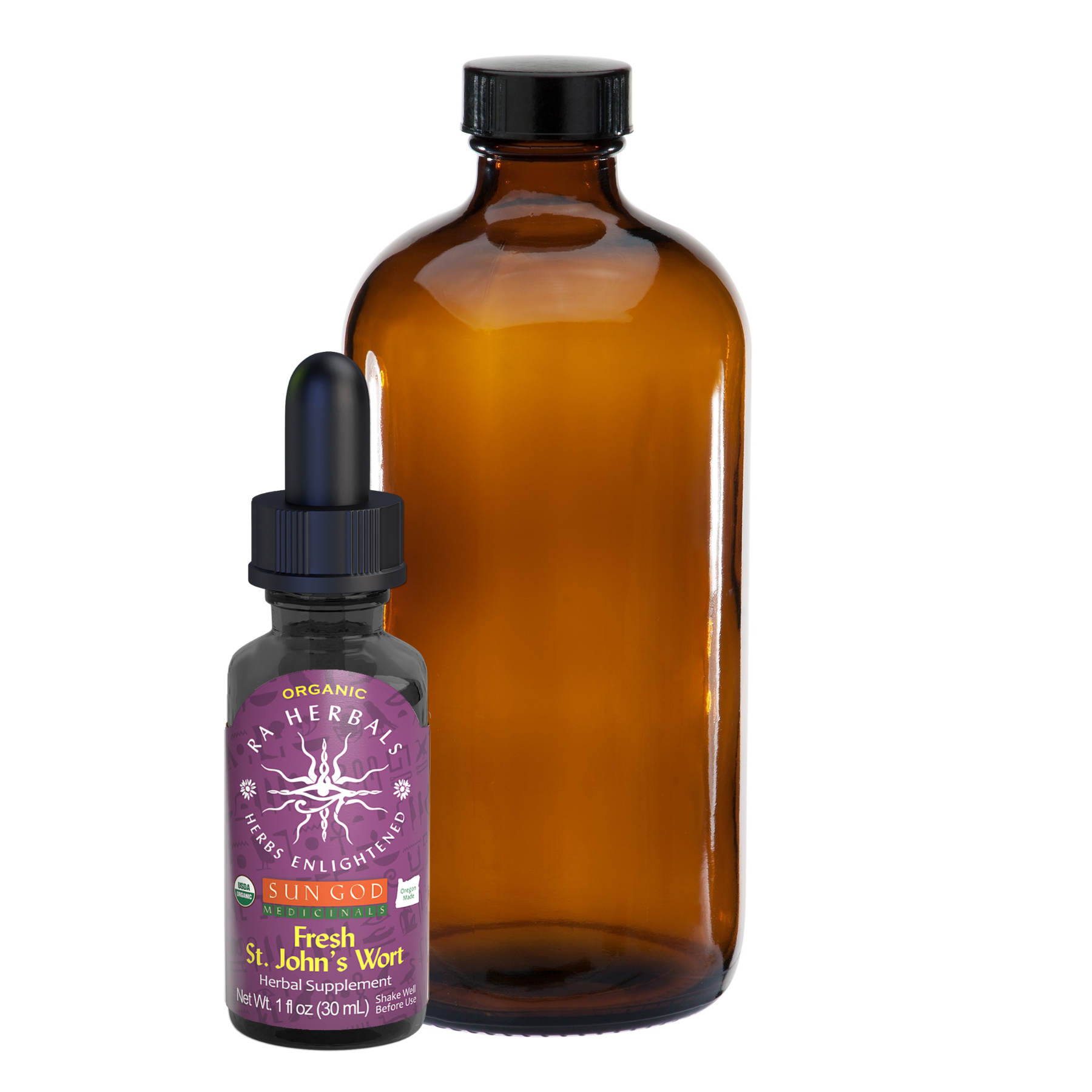 Sun God Medicinals - Wholesale Tincture - Organic Fresh St John's Wort Tincture - 16 oz1