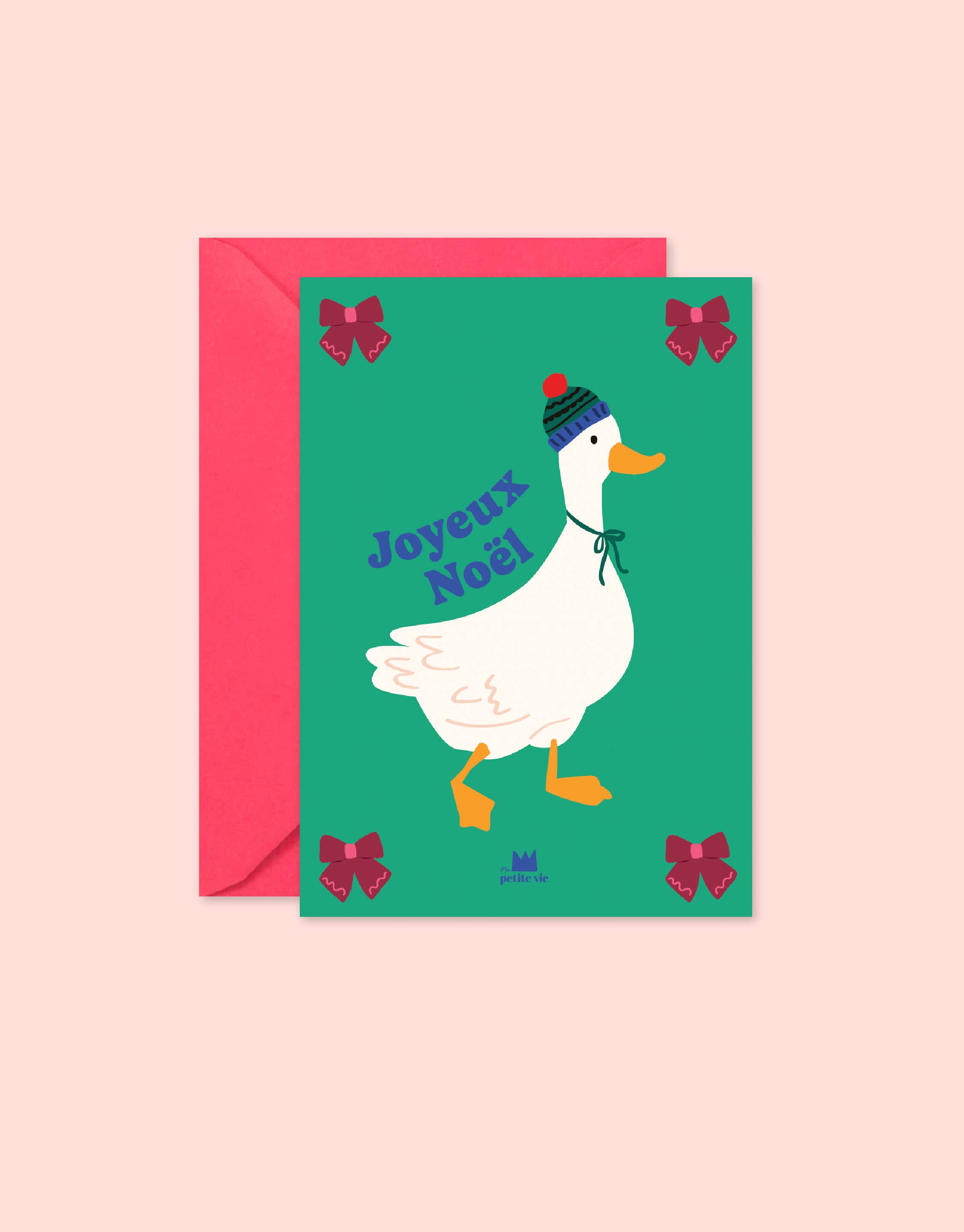 Ma Petite Vie - Wholesale Christmas Card - "Noël" Card: Goose with Hat (with envelope)