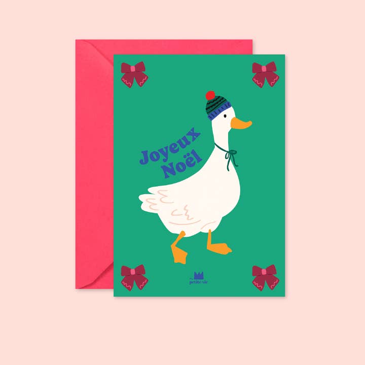 Ma Petite Vie - Wholesale Christmas Card - "Noël" Card: Goose with Hat (with envelope)0