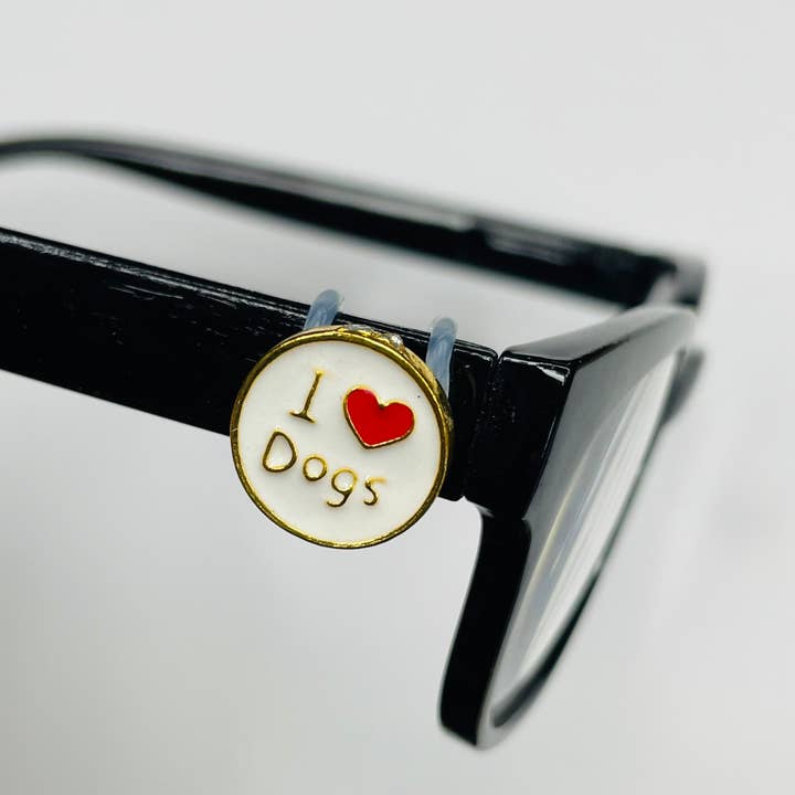 Cork and Charm - Wholesale Eyewear cases & holders – Women's - I Heart Love Dogs Gold Plated Enamel EyeDeco