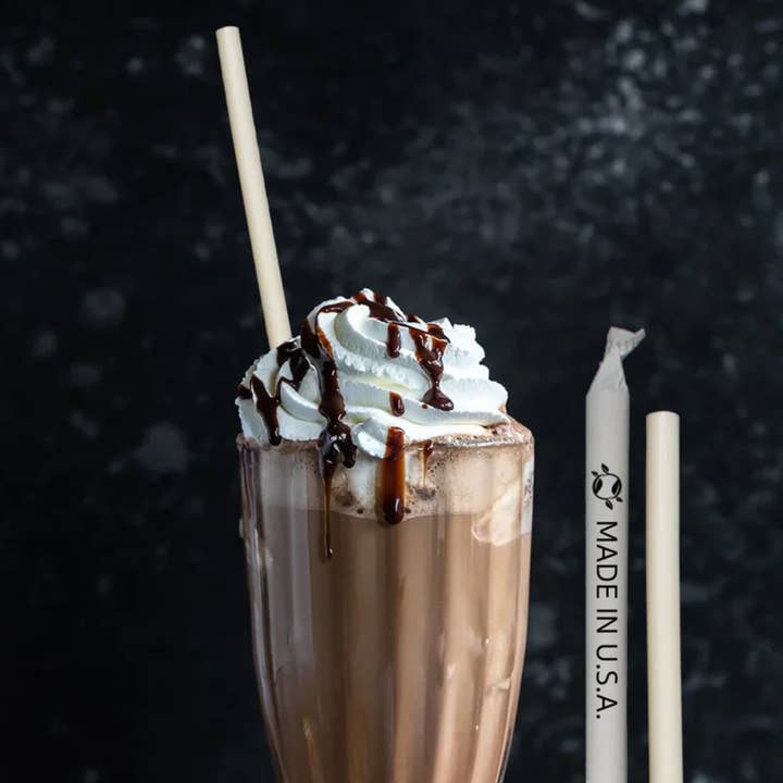 beyondGREEN biotech, Inc. - Wholesale Drinking straw - Black Jumbo Compostable Straws –7.75",Eco-Friendly & Stylish1