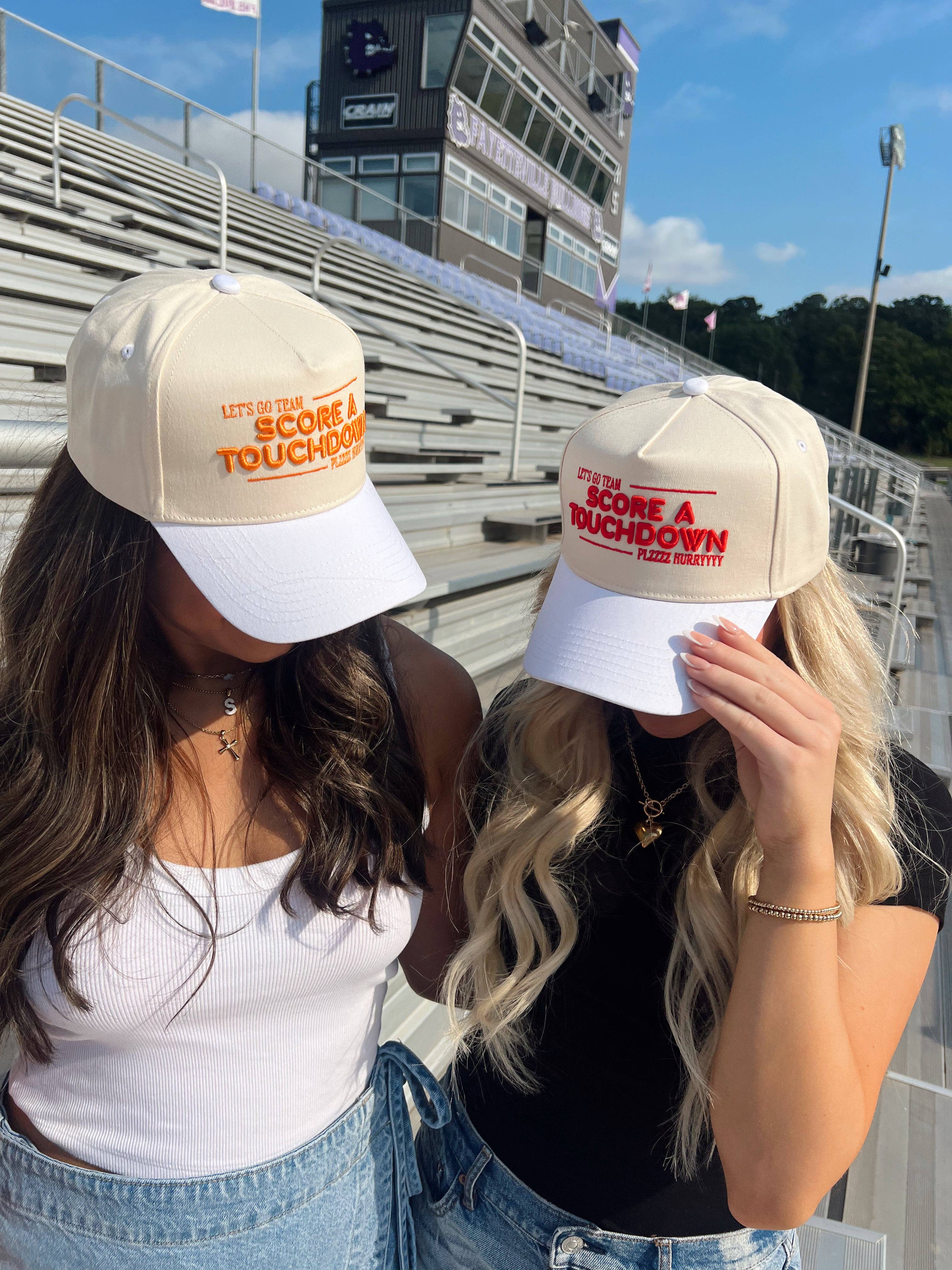 KENZKUSTOMZ - Wholesale Trucker Hat - Women's - Score a Touchdown Plz Hurry - White Vintage Trucker Hat2