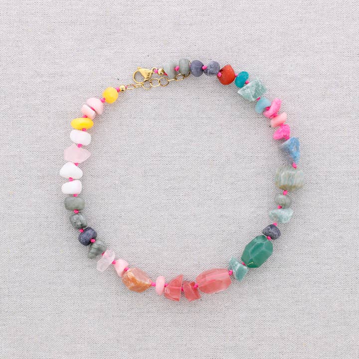 Stalen Choker Kralen Stenen voor wholesale door Sonata