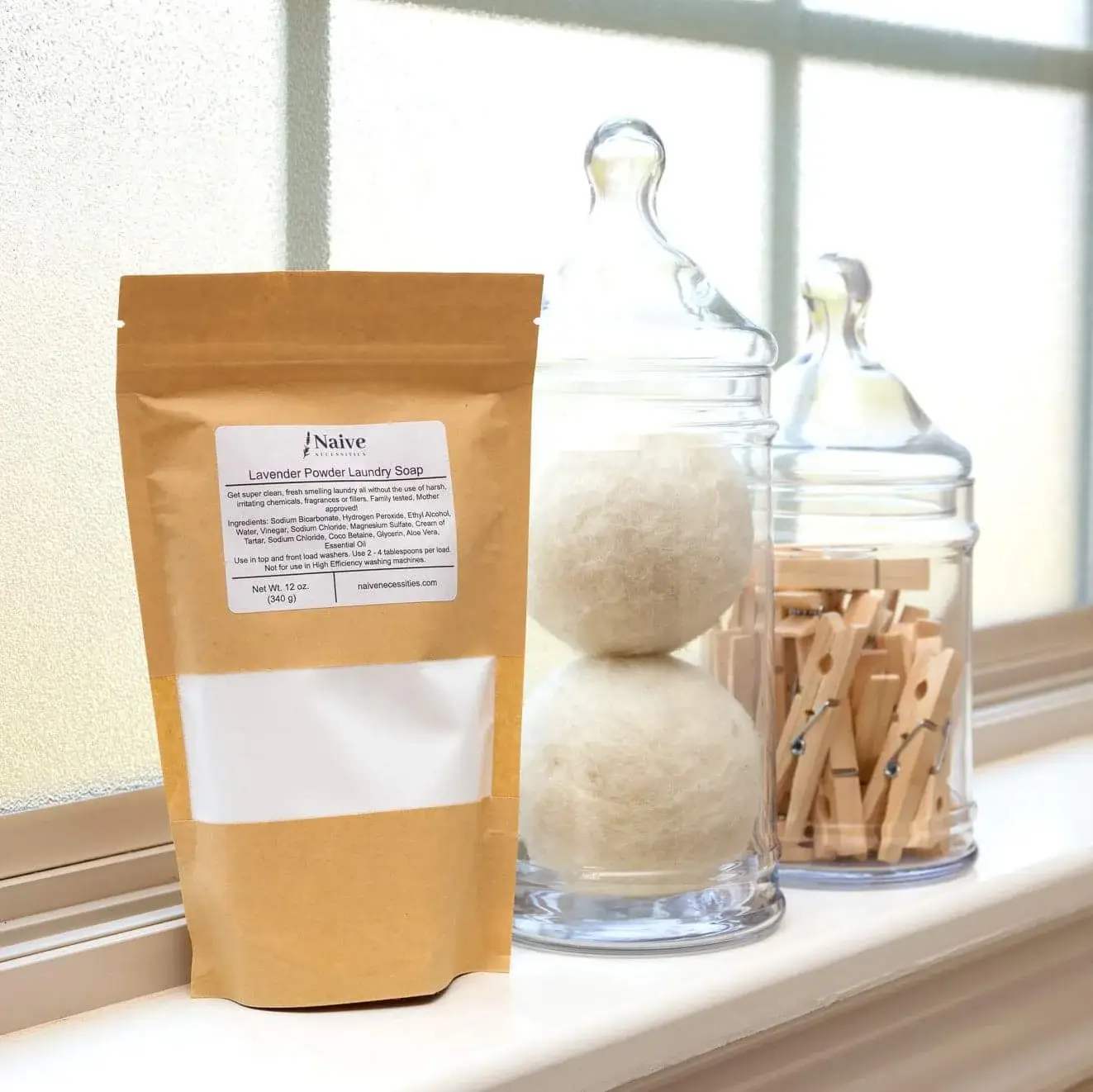 Naive Necessities - Vente Lessives en poudre/dosettes - Savon en poudre pour le linge, détergent à lessive non toxique2