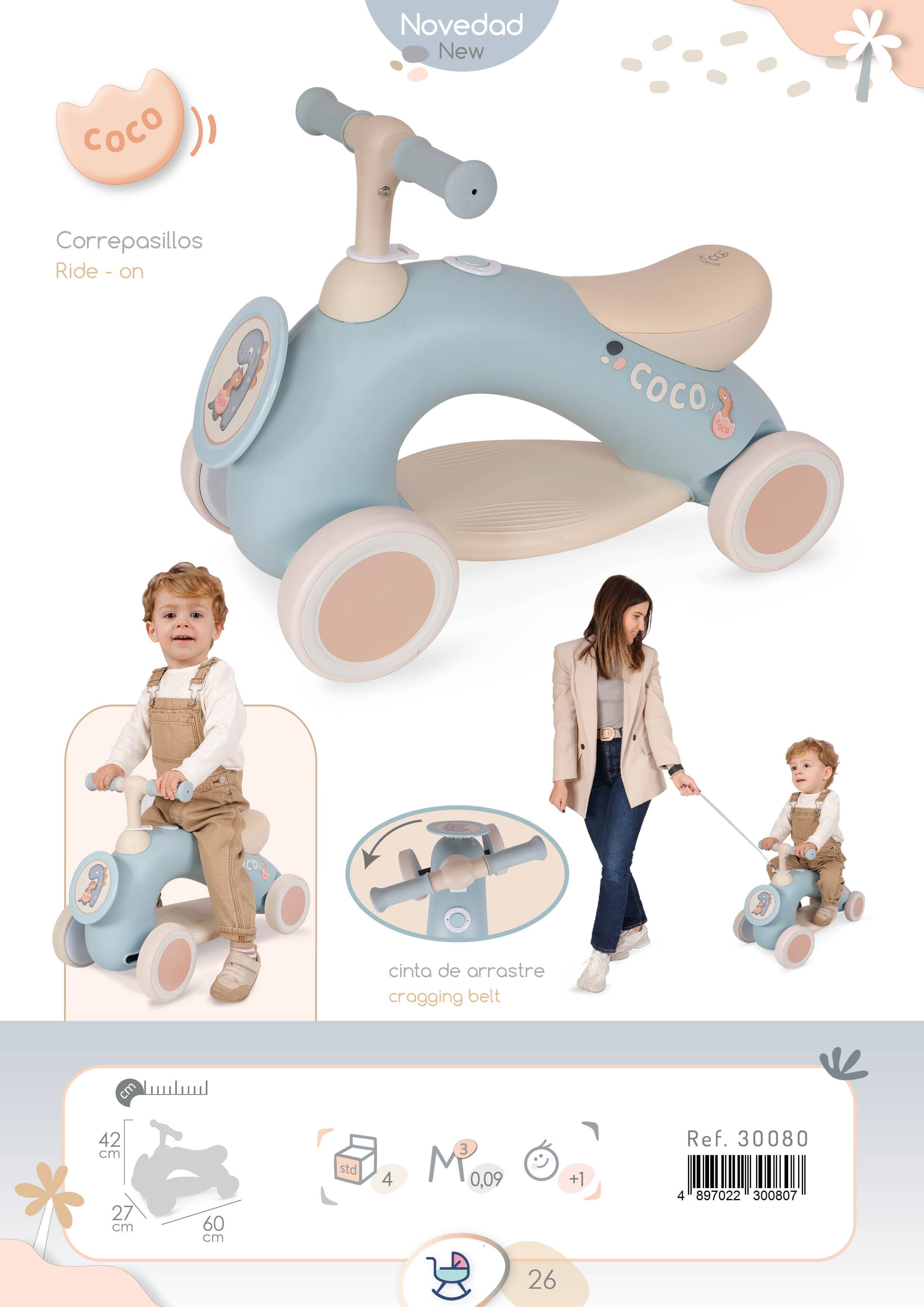 DeCuevas Toys - Vente Vélo et trottinette – enfant - Trotteur « Coco » avec roues en caoutchouc6