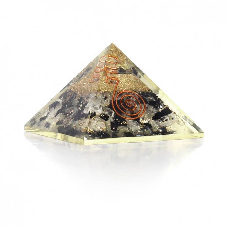 UniArt - Wholesale Spiritual Stone/Crystal - Orgonite Pyramid with Natural Stones and Copper Spiral