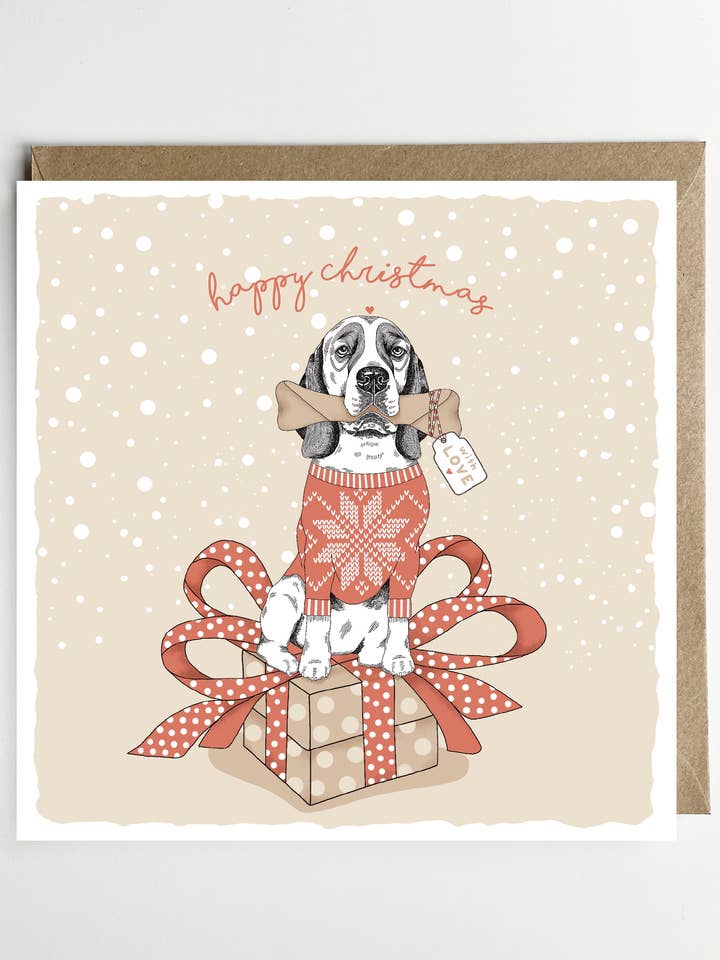 Kerstkaart/wenskaart - Wenskaart voor honden voor wholesale door Dotty Dog Art