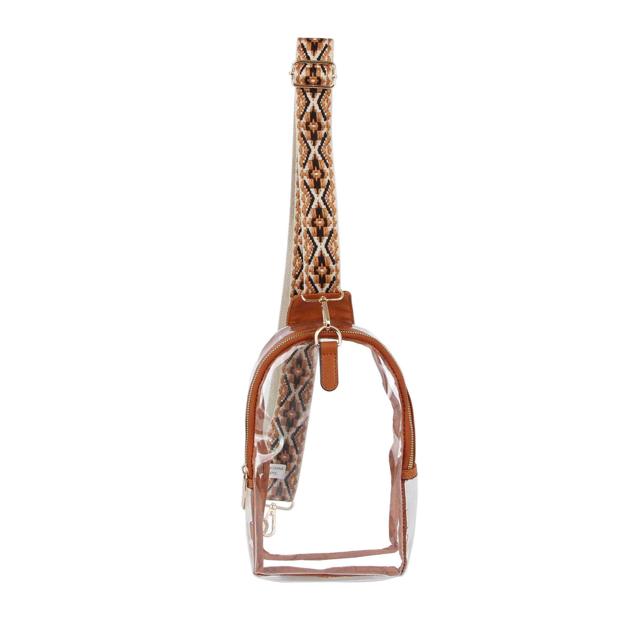 Handbag Factory Corp - Wholesale Crossbodytas - Dames - Transparante schoudertas voor draaggitaar met brede riem1