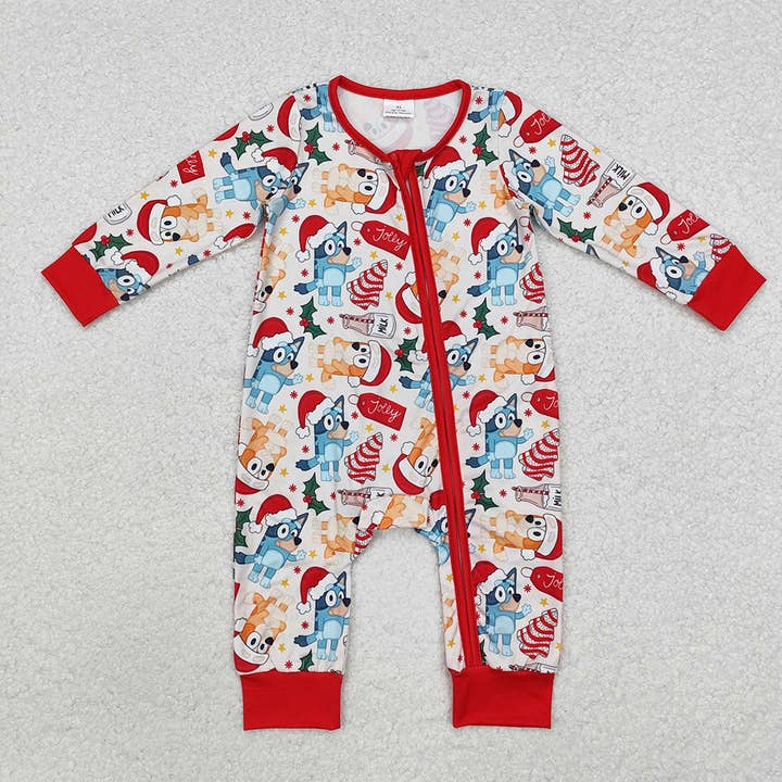 Baby Infant Boys Christmas Dogs Long Sleeve Rompers for wholesale by Aier Wholesale