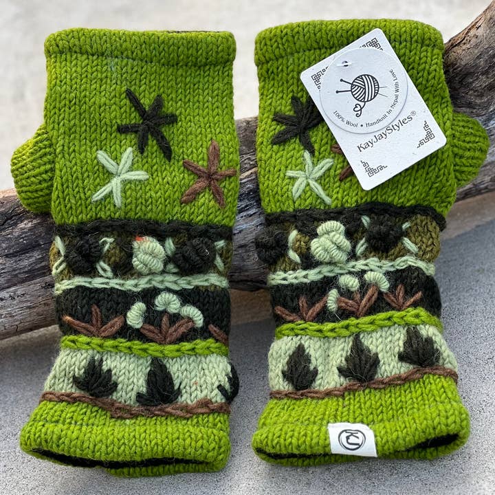 Lungta Imports - Wholesale Gloves - Women's - Woolen Hand Knit Fingerless Fleece Lined Gloves, Hand Warmer47