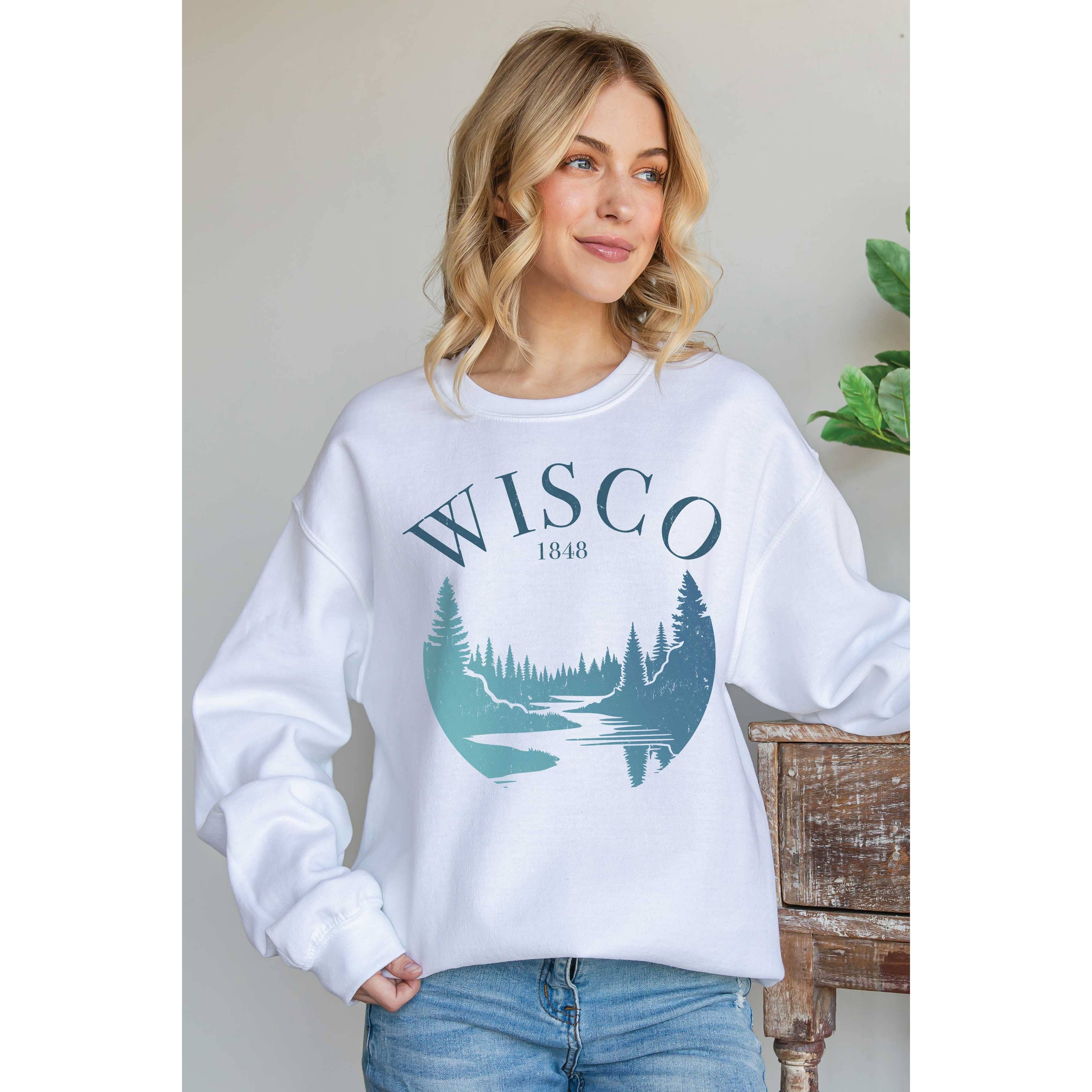 BLUME & CO. - Wholesale Grafisch sweatshirt - Dames - WISCO RIVER LANDSCAPE Grafische Sweater1