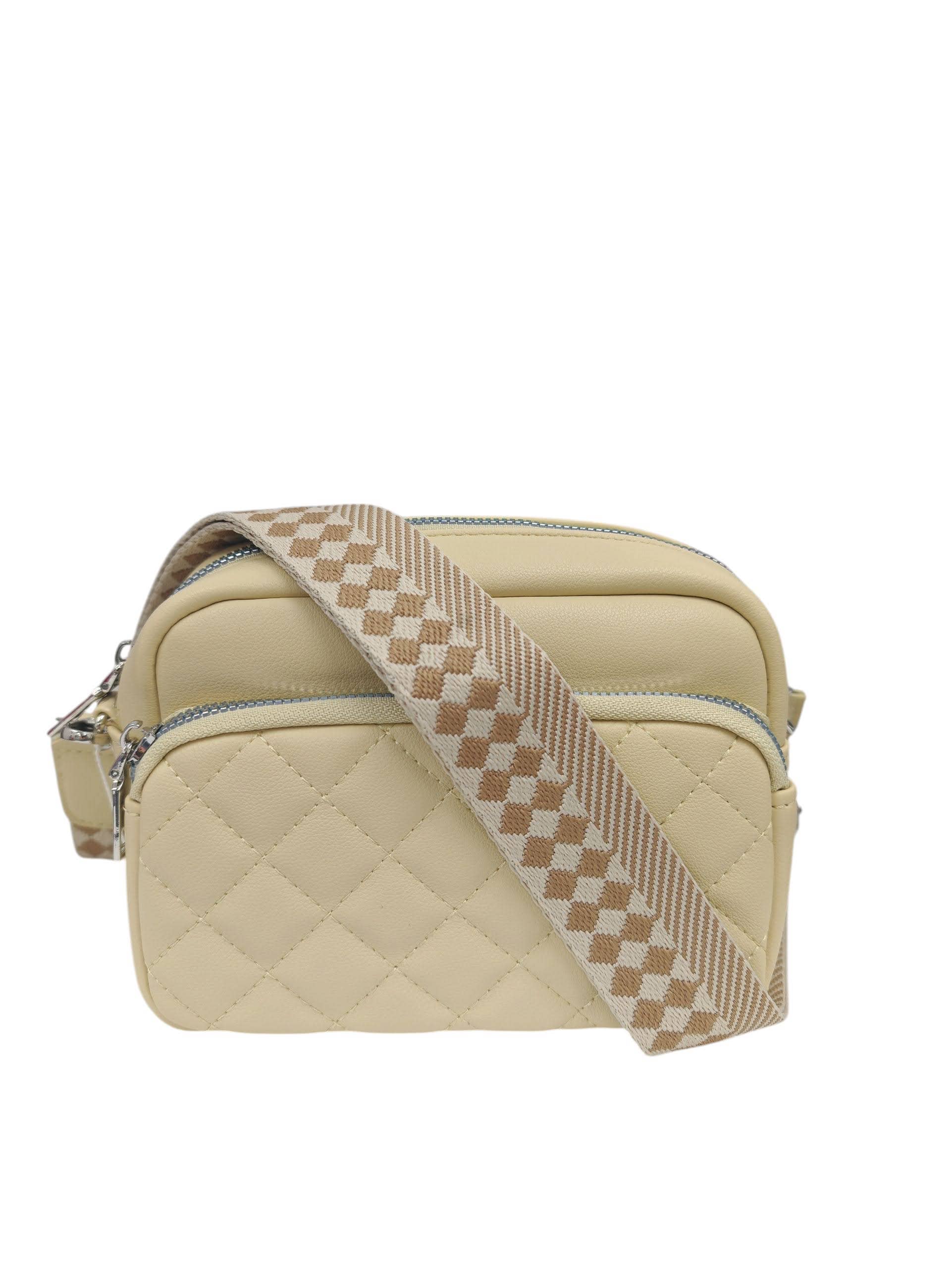 Superbia – wholesale Crossbody bag – Women's – Small Double Zipper Quilted Cross Body Shoulder Canvas Strap4